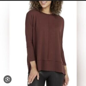 Spanx Perfect Length Dolman Sleeve Top In Wine XSmall